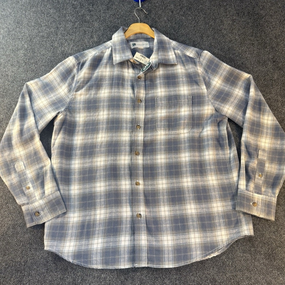 Aeropostale Womens M Blue Plaid Flannel Shirt Button Up Long Sleeve NWT Cotton